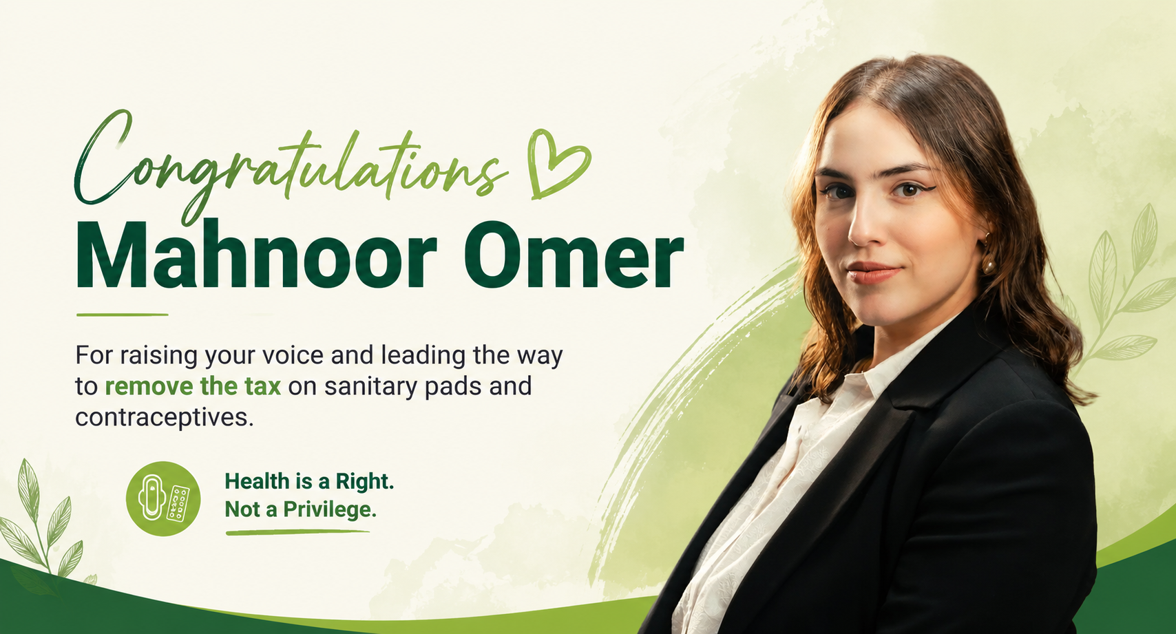 A Victory for Women’s Health: Celebrating Mahnoor Omer’s Campaign Against the Tax on Menstrual Hygiene Products